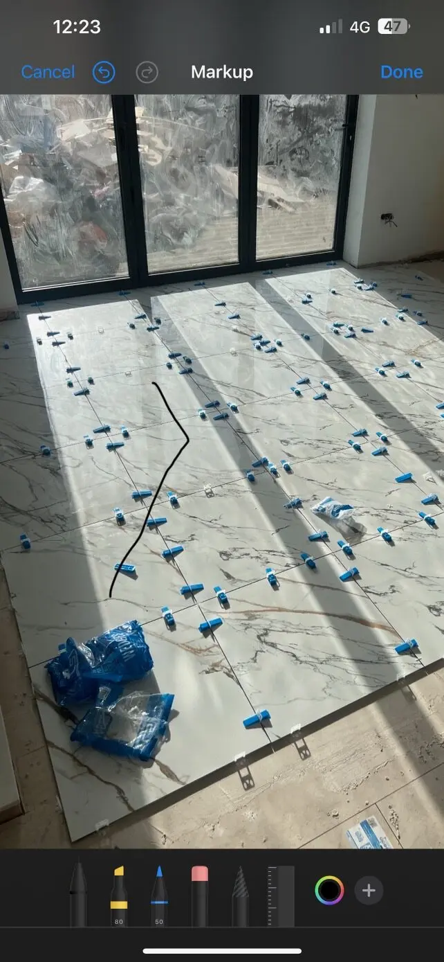 Floor prepared with underlay ready for laminate boards